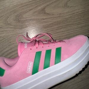 adidas gazelle bold pink and green size 8